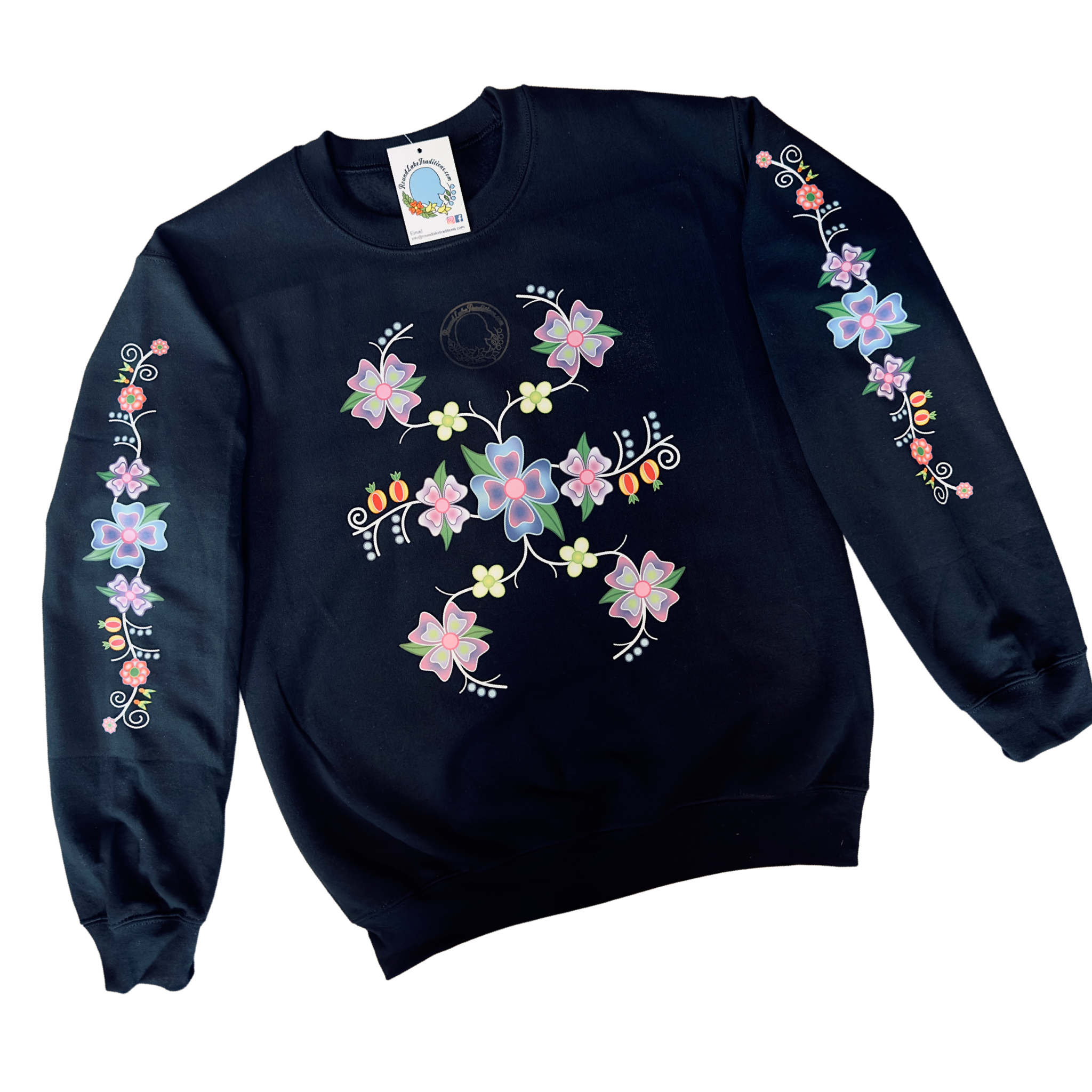 Black floral online sweatshirt